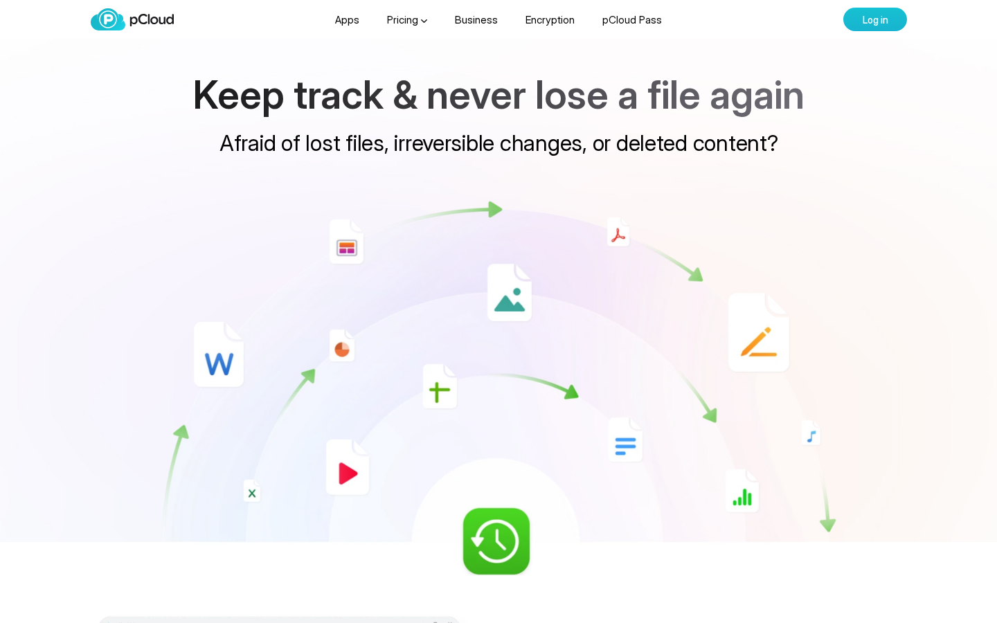 pCloud 備份功能介紹頁面